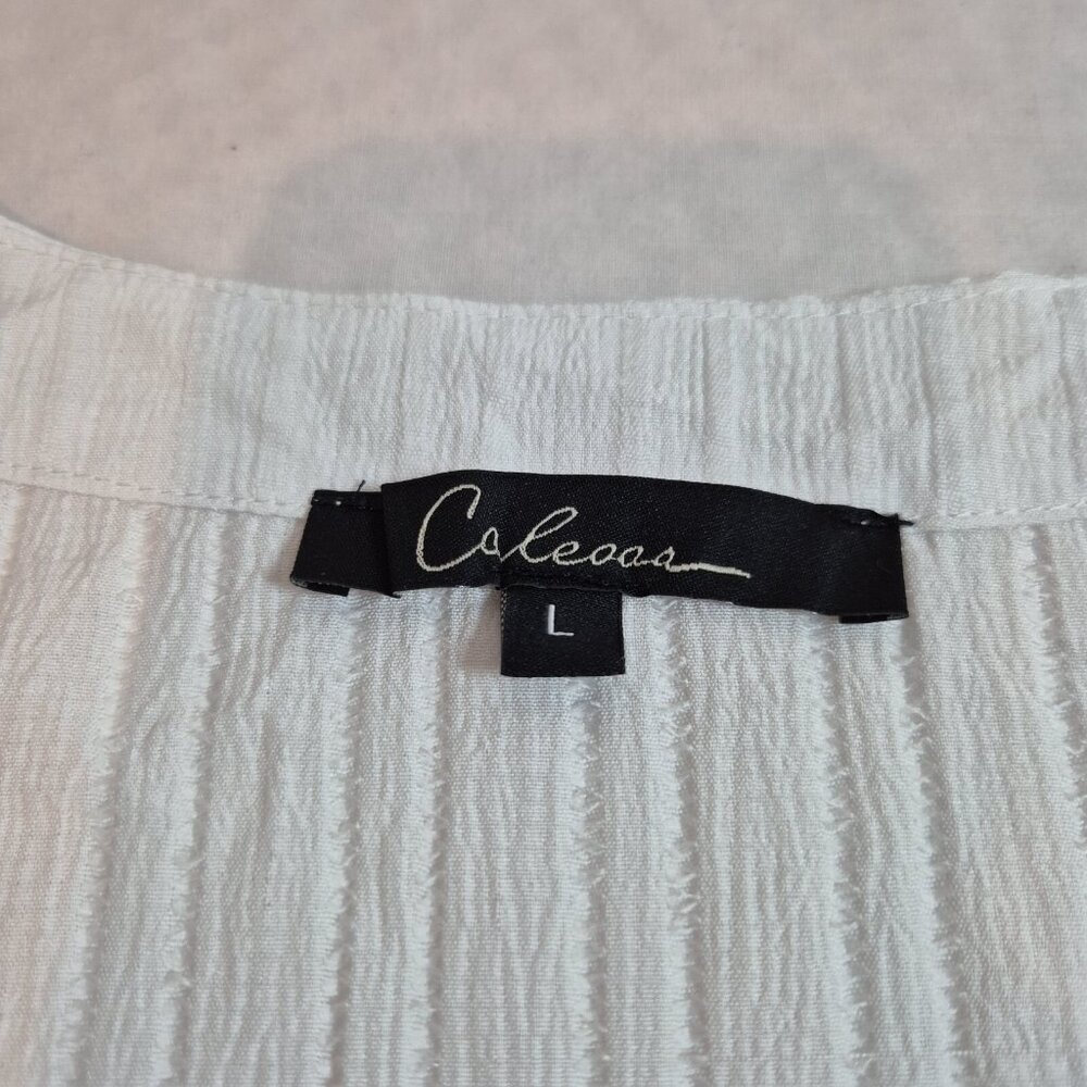 Calessa Women's Tunic Size L White  Embroidered Multicolor 3/4 Sleeve Top (53) - Picture 11 of 12